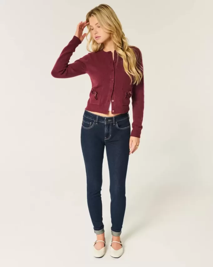 Mittelhohe Skinny-Jeans in dunkler Waschung Mittelhohe Skinny-Jeans in dunkler Waschung