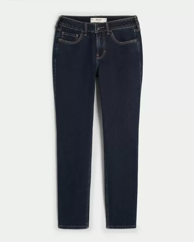 Mittelhohe Skinny-Jeans in dunkler Waschung Mittelhohe Skinny-Jeans in dunkler Waschung