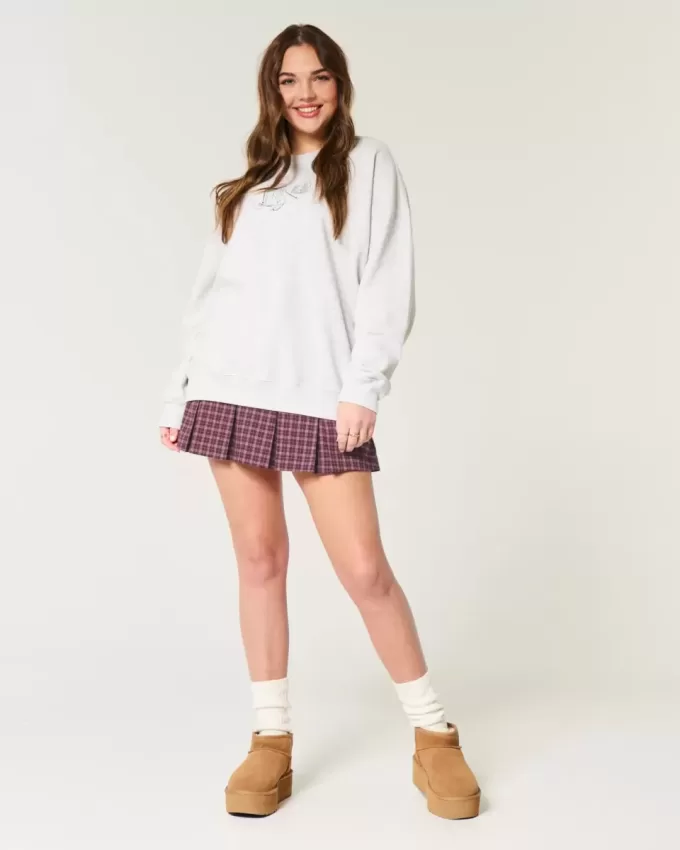 Mittelhoher, plissierter Mini-Skort