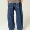 Mittelwaschbare Skater-Baggy-Jeans mit Sterngrafik