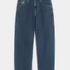 Mittelwaschbare Skater-Baggy-Jeans mit Sterngrafik