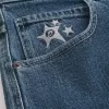 Mittelwaschbare Skater-Baggy-Jeans mit Sterngrafik