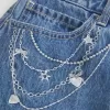 Mittelwaschbarer Mini-Denim-Skort mit Kettenstickerei