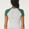 Nahtloses Longline-Crew-Baby-T-Shirt aus Stoff Nahtloses Longline-Crew-Baby-T-Shirt aus Stoff