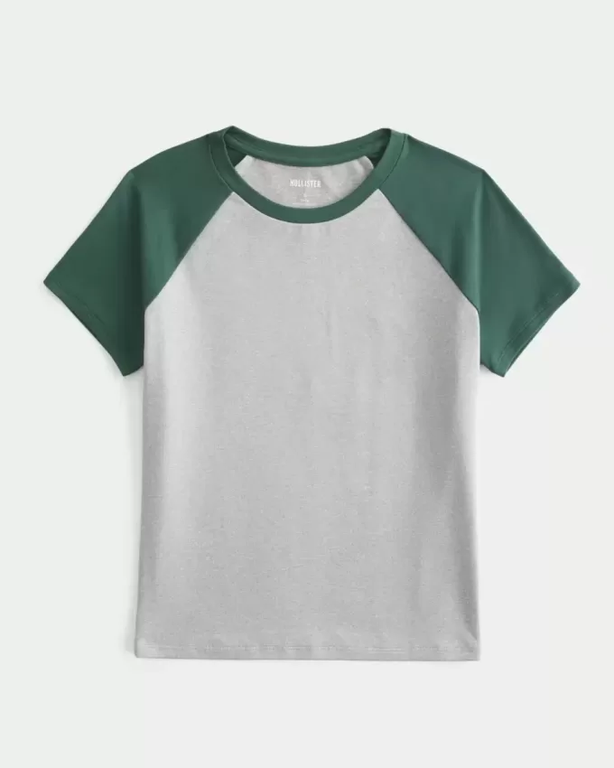 Nahtloses Longline-Crew-Baby-T-Shirt aus Stoff Nahtloses Longline-Crew-Baby-T-Shirt aus Stoff