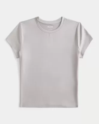 Weiches, nahtloses Longline-Baby-T-Shirt aus elastischem Stoff
