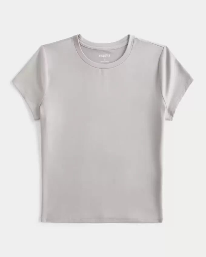 Weiches, nahtloses Longline-Baby-T-Shirt aus elastischem Stoff