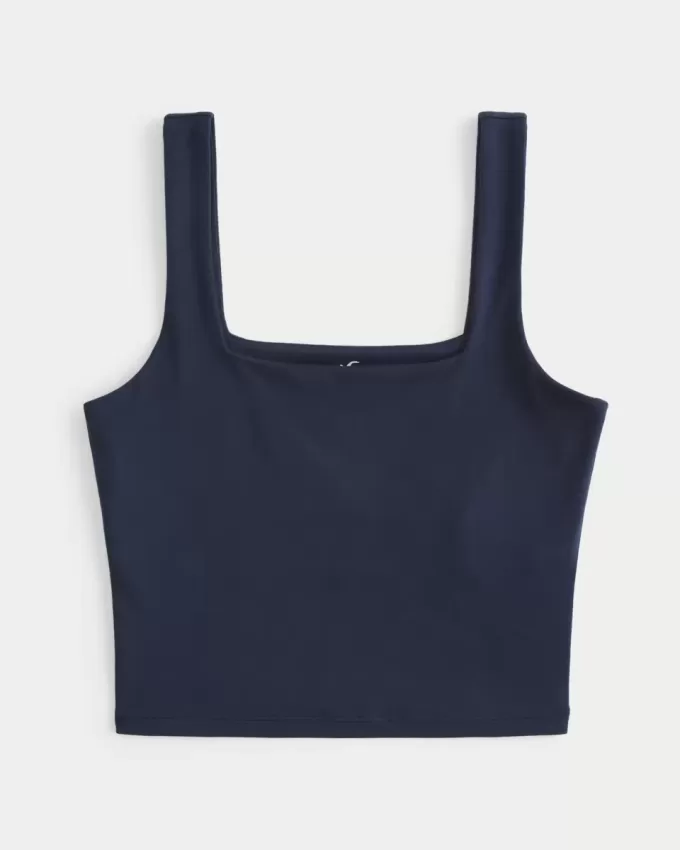 Nahtloses Tanktop aus Stoff mit quadratischem Ausschnitt Nahtloses Tanktop aus Stoff mit quadratischem Ausschnitt