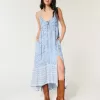 Neckholder-Maxikleid mit asymmetrischem Saum