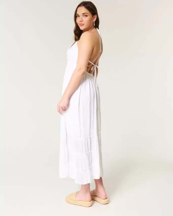 Neckholder-Maxikleid mit offenem Rücken Neckholder-Maxikleid mit offenem Rücken