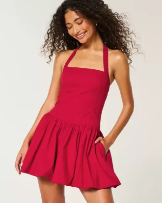 Neckholder-Mini-Bubble-Skort-Kleid