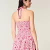 Neckholder-Minikleid mit tiefer Taille