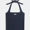 Neckholder-Top mit Perlengrafik Neckholder-Top mit Perlengrafik