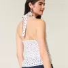 Neckholder-Top mit Plissierung und offenem Rücken