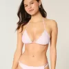 Neckholder-Triangel-Bikinioberteil mit Häkelbesatz