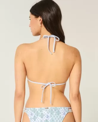 Neckholder-Triangel-Bikinioberteil mit Häkelbesatz