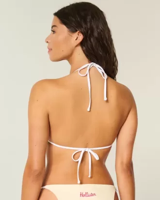 Neckholder-Triangel-Bikinioberteil mit Spring Break-Grafik