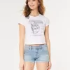 Niedrig geschnittene Distressed-Jeansshorts in heller Waschung Niedrig geschnittene Distressed-Jeansshorts in heller Waschung