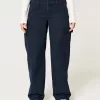 Niedrig geschnittene, konisch zulaufende Baggy-Zimmermannshose