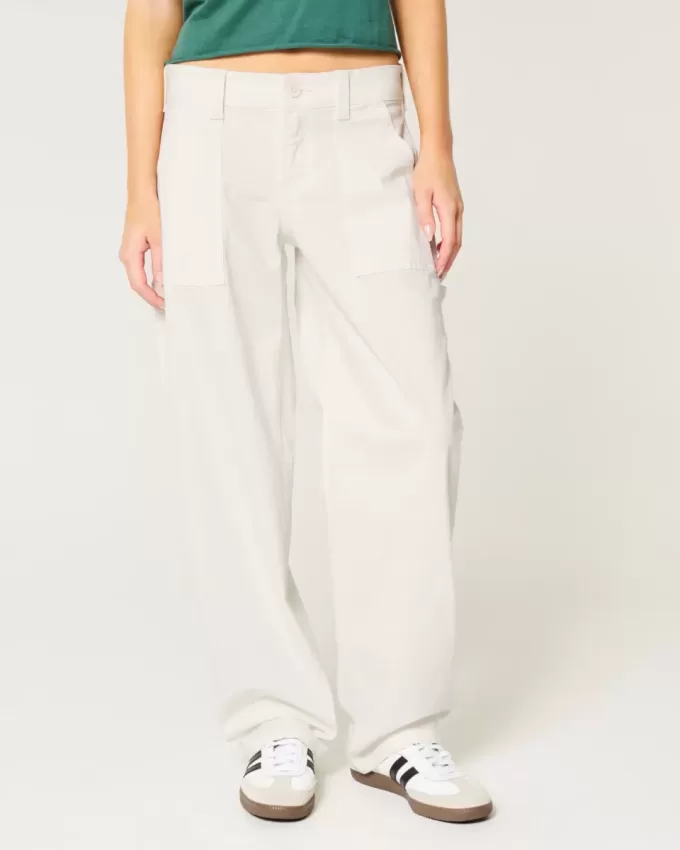 Niedrig geschnittene, konisch zulaufende Baggy-Zimmermannshose Niedrig geschnittene, konisch zulaufende Baggy-Zimmermannshose