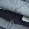 Niedrig sitzender Mini-Skort aus besticktem Denim