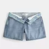 Niedrige, mittelhohe Jeansshorts mit Umschlagbund, 12,7 cm Niedrige, mittelhohe Jeansshorts mit Umschlagbund, 12,7 cm