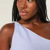 One-Shoulder-Top aus Leinenmischung