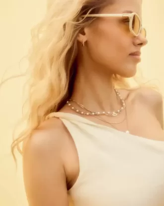 One-Shoulder-Top aus Leinenmischung
