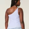 One-Shoulder-Top aus Leinenmischung