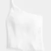 One-Shoulder-Top aus Leinenmischung