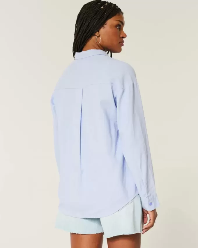 Oversize-Hemd aus Leinenmischung Oversize-Hemd aus Leinenmischung