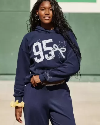 Oversize-Hoodie mit College-Grafik