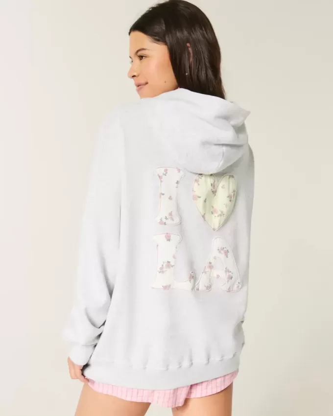 Oversize-Hoodie mit „I Heart LA“-Grafik Oversize-Hoodie mit „I Heart LA“-Grafik