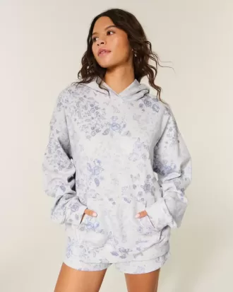 Oversize-Hoodie mit Muster