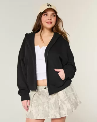 Oversize-Kapuzenpullover mit Reißverschluss