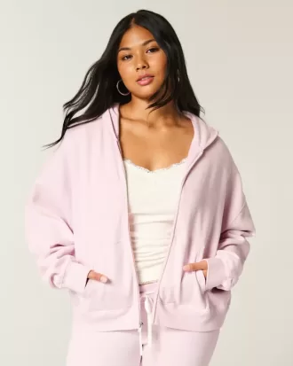 Oversize-Kapuzenpullover mit Reißverschluss