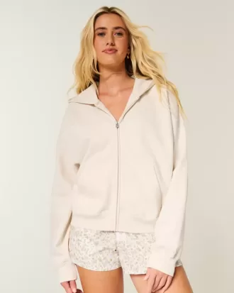 Oversize-Kapuzenpullover mit Reißverschluss