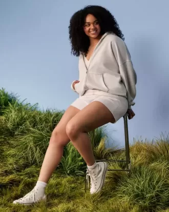 Oversize-Kapuzenpullover mit Reißverschluss