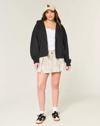 Oversize-Kapuzenpullover mit Reißverschluss