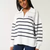 Oversize-Pullover mit Grafik und halbem Reißverschluss Oversize-Pullover mit Grafik und halbem Reißverschluss