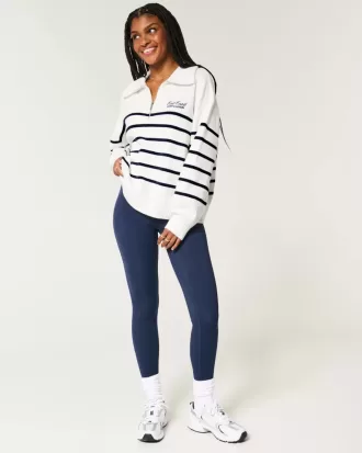 Oversize-Pullover mit Grafik und halbem Reißverschluss