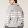 Oversize-Pullover mit Grafik und halbem Reißverschluss
