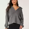 Oversize-Pullover mit halbem Reißverschluss Oversize-Pullover mit halbem Reißverschluss