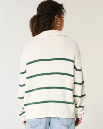 Oversize-Pullover mit halbem Reißverschluss