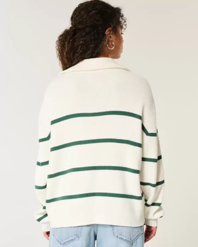 Oversize-Pullover mit halbem Reißverschluss Oversize-Pullover mit halbem Reißverschluss