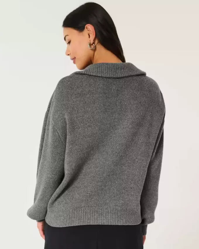 Oversize-Pullover mit halbem Reißverschluss Oversize-Pullover mit halbem Reißverschluss