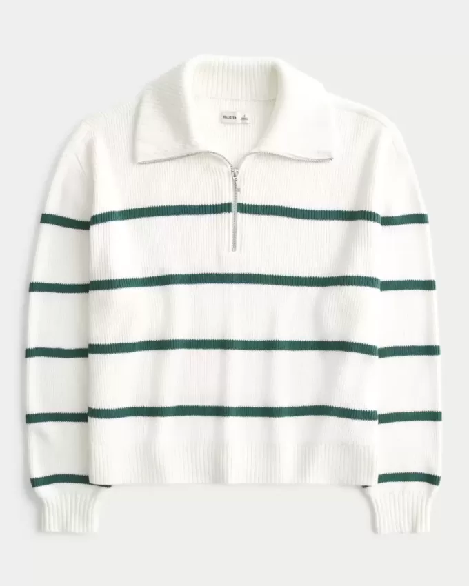Oversize-Pullover mit halbem Reißverschluss Oversize-Pullover mit halbem Reißverschluss