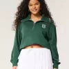 Oversize-Pullover mit NYC-Grafik und halbem Reißverschluss