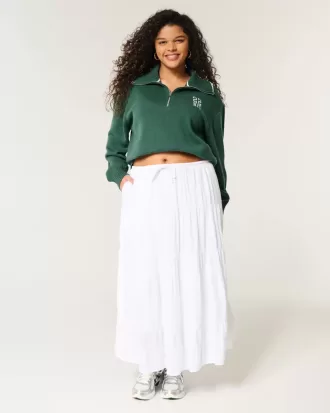 Oversize-Pullover mit NYC-Grafik und halbem Reißverschluss