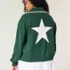 Oversize-Pullover mit NYC-Grafik und halbem Reißverschluss